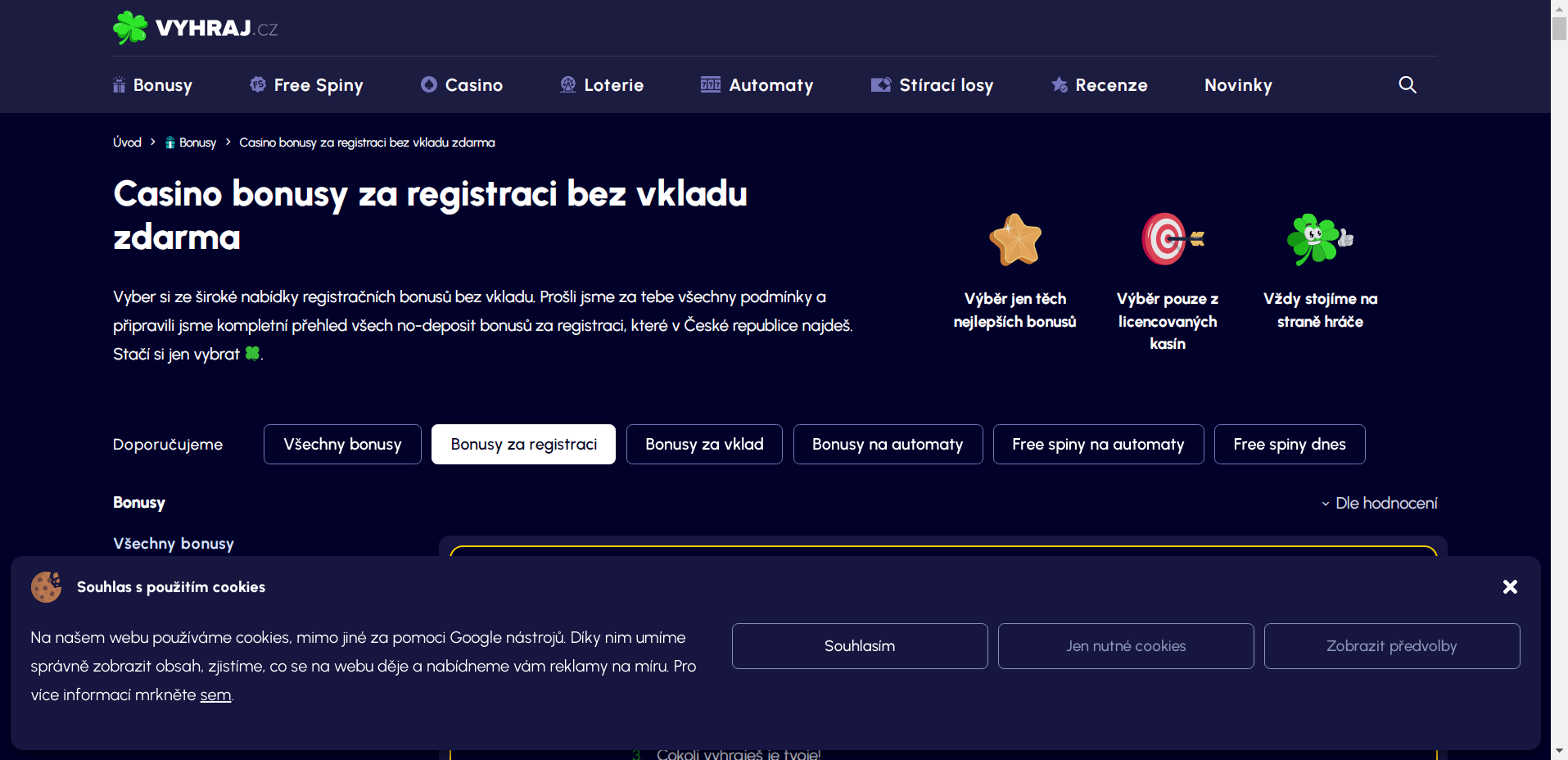 kasino bez vkladu